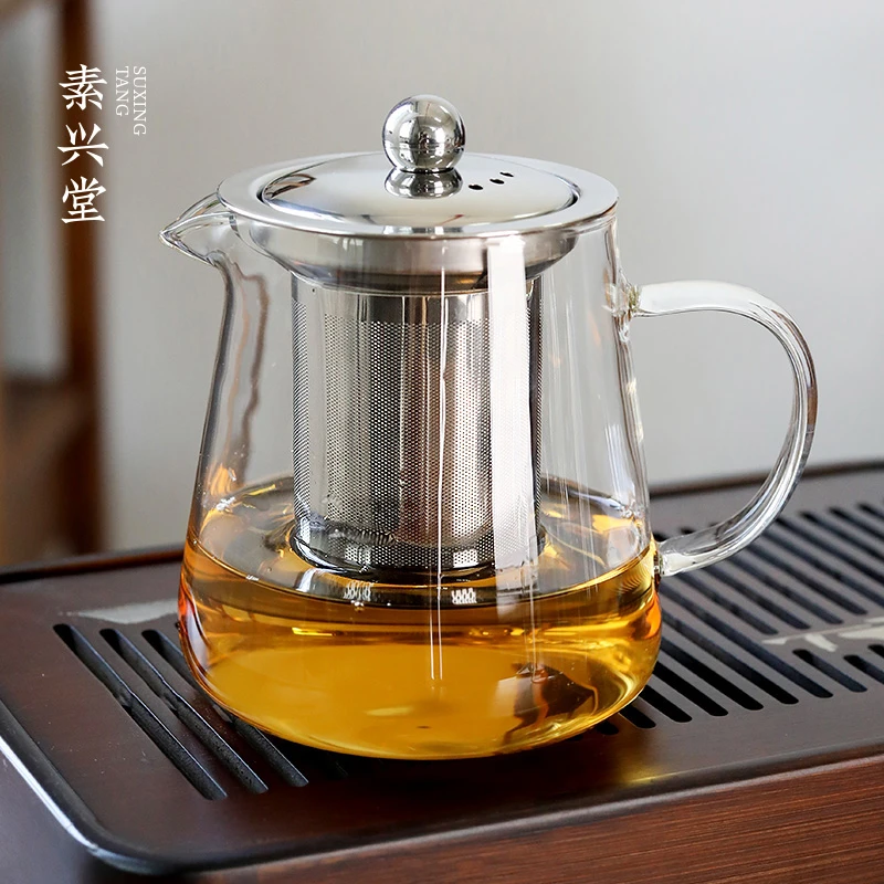 素兴堂玻璃泡茶壶茶水分离茶杯不锈钢内胆家用水壶单壶功夫煮茶壶