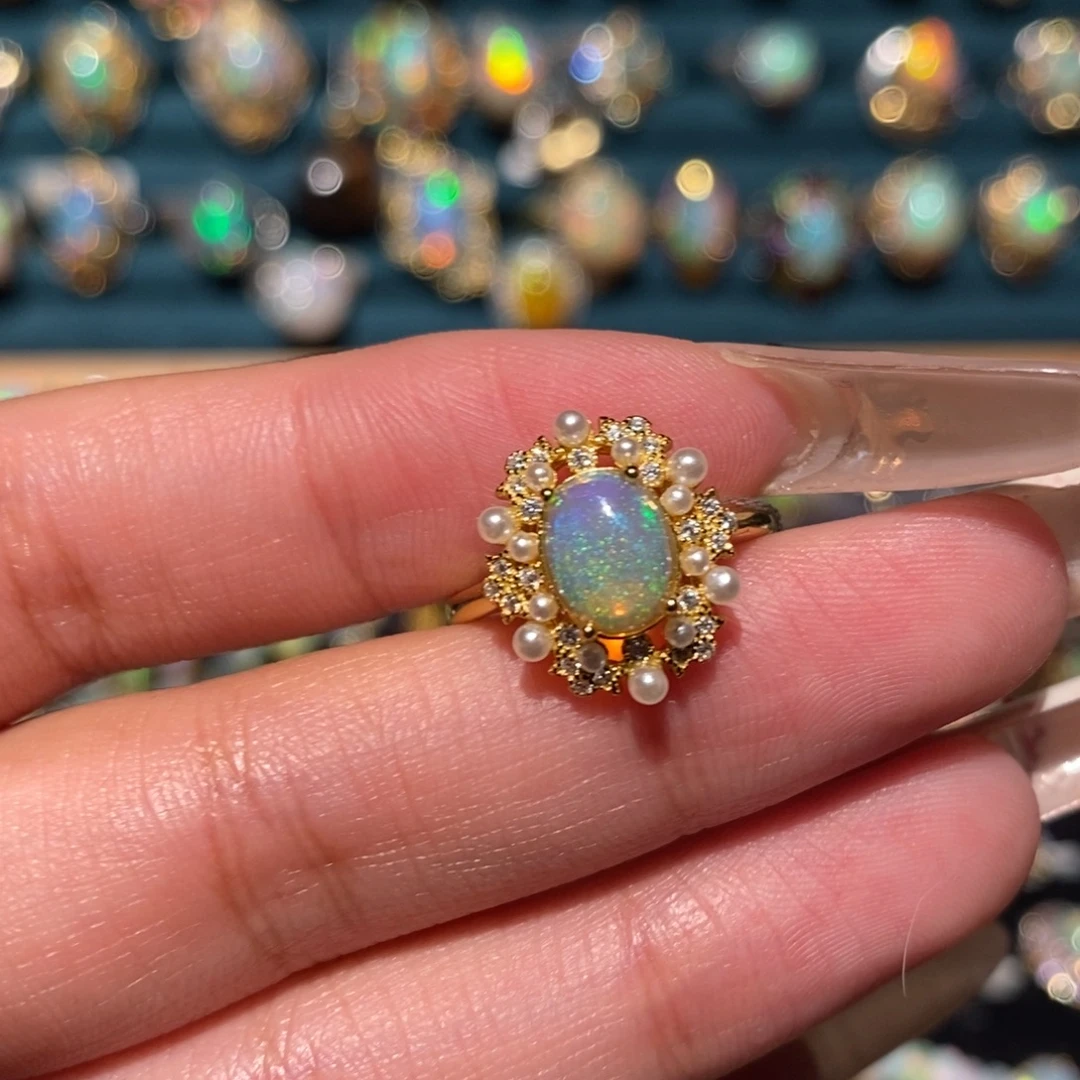 欧泊银S925镶嵌戒指