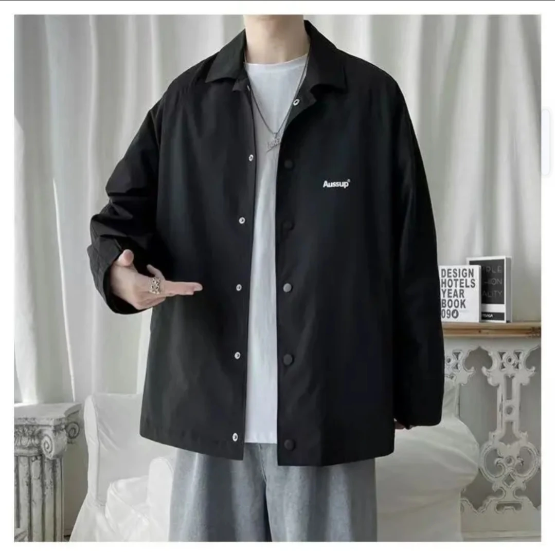 翻领常规款秋季港风复古男士夹克男士长袖沙丘废土风