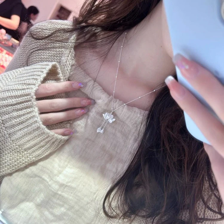 足银银制品 莲花项链（无礼盒）XL246