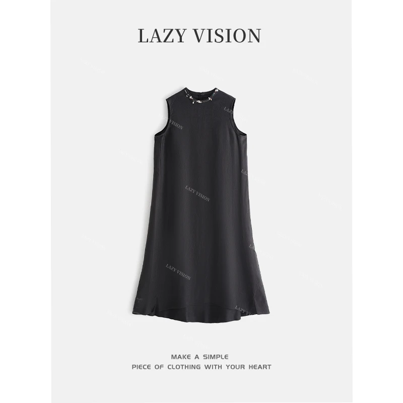 LAZYVISION*亚麻无袖女士连衣裙ZMD-29342
