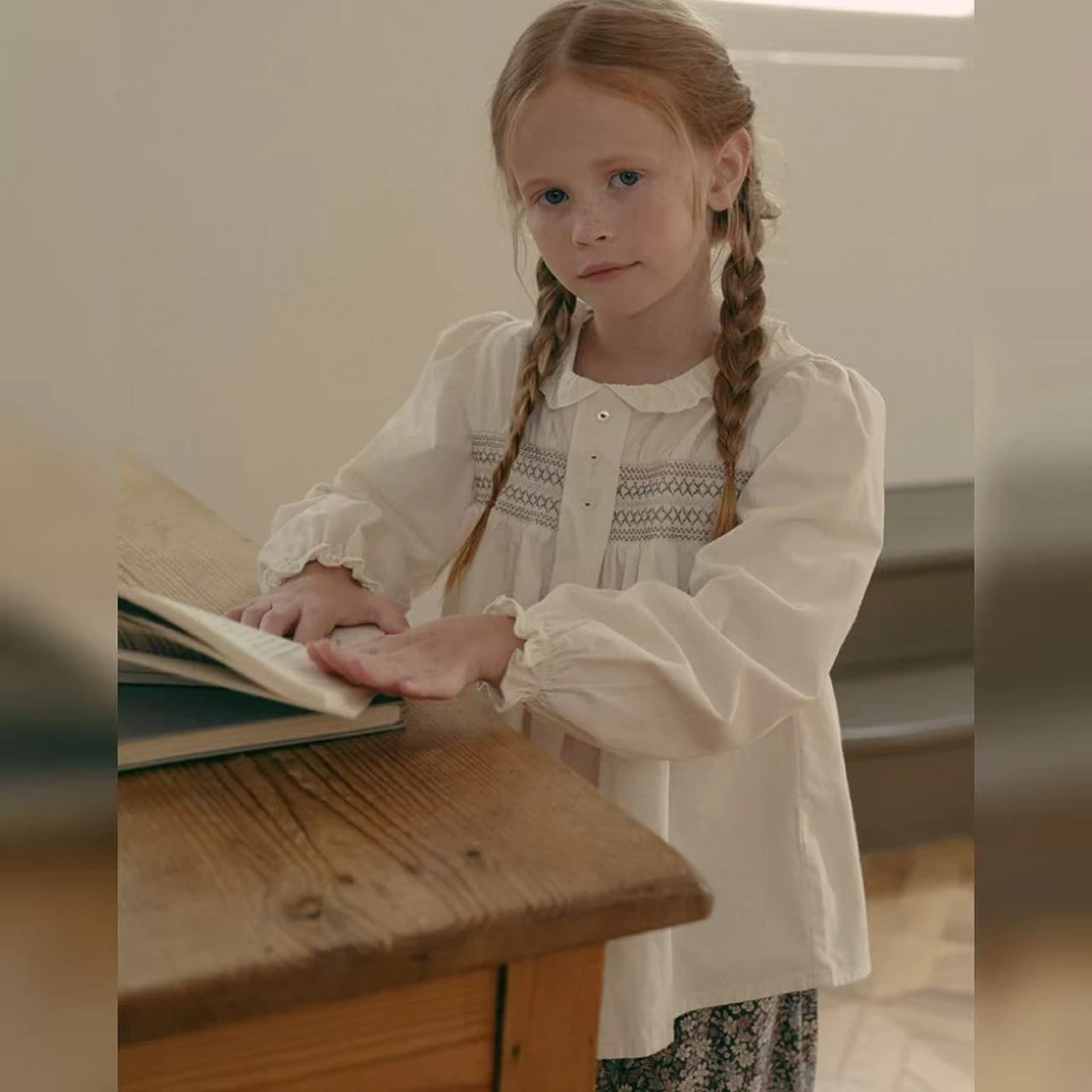 出口韩单  susu早春新款韩版女童宝宝加厚打揽娃娃领长袖衬衫