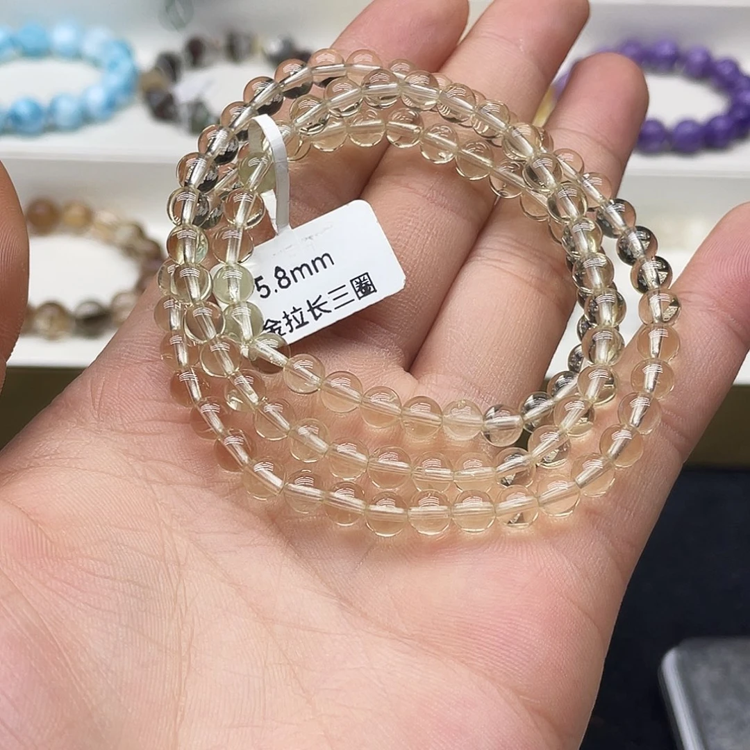 水晶手链未镶嵌金拉长5.9