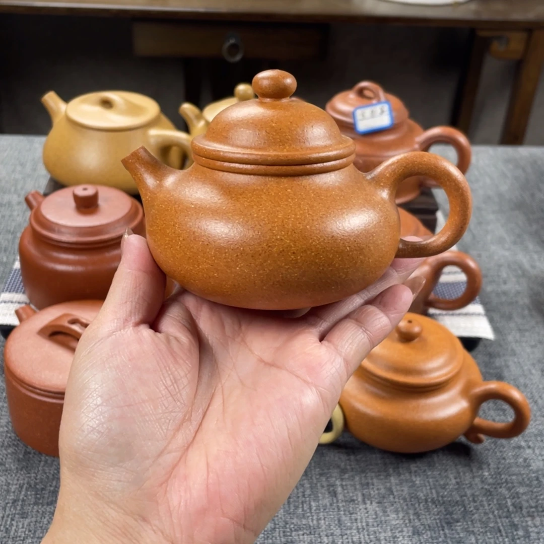 茶壶紫砂金黄段容天全手30目160手工泥