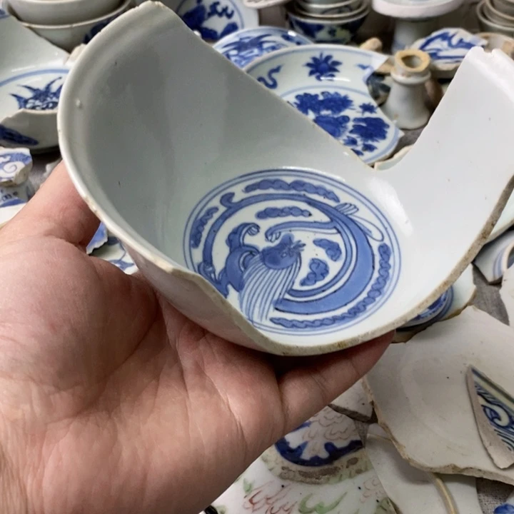 瓷片现代瓷器青花瓷片