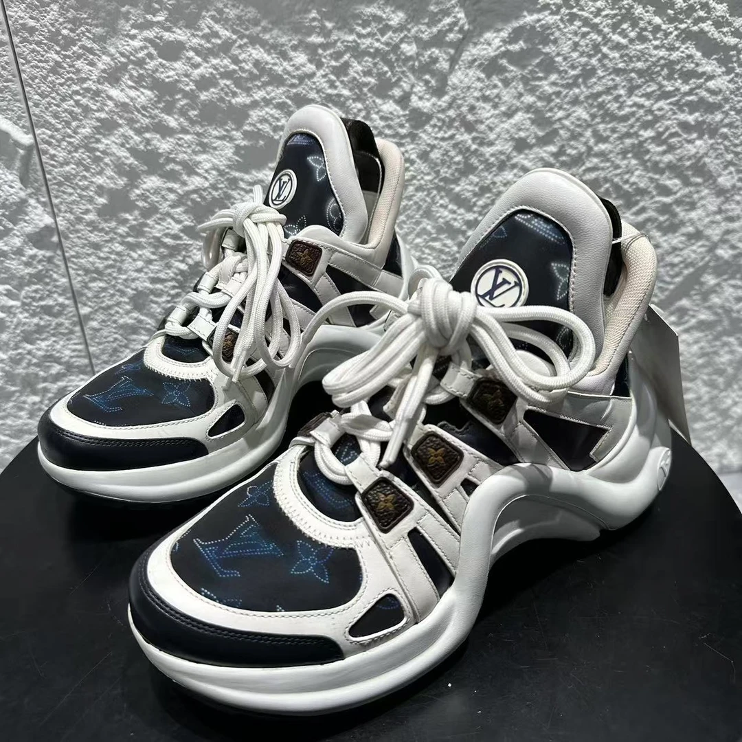 99新 LouisVuitton/路易威登 36.5码仔仔无配/蓝色印花老爹鞋1239