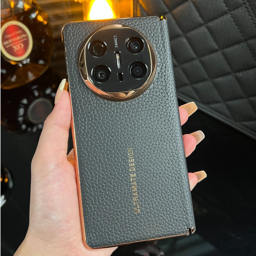 【顺丰】适用于华为Matex6手机壳真皮Matex5/x3磁吸中轴高档防摔壳