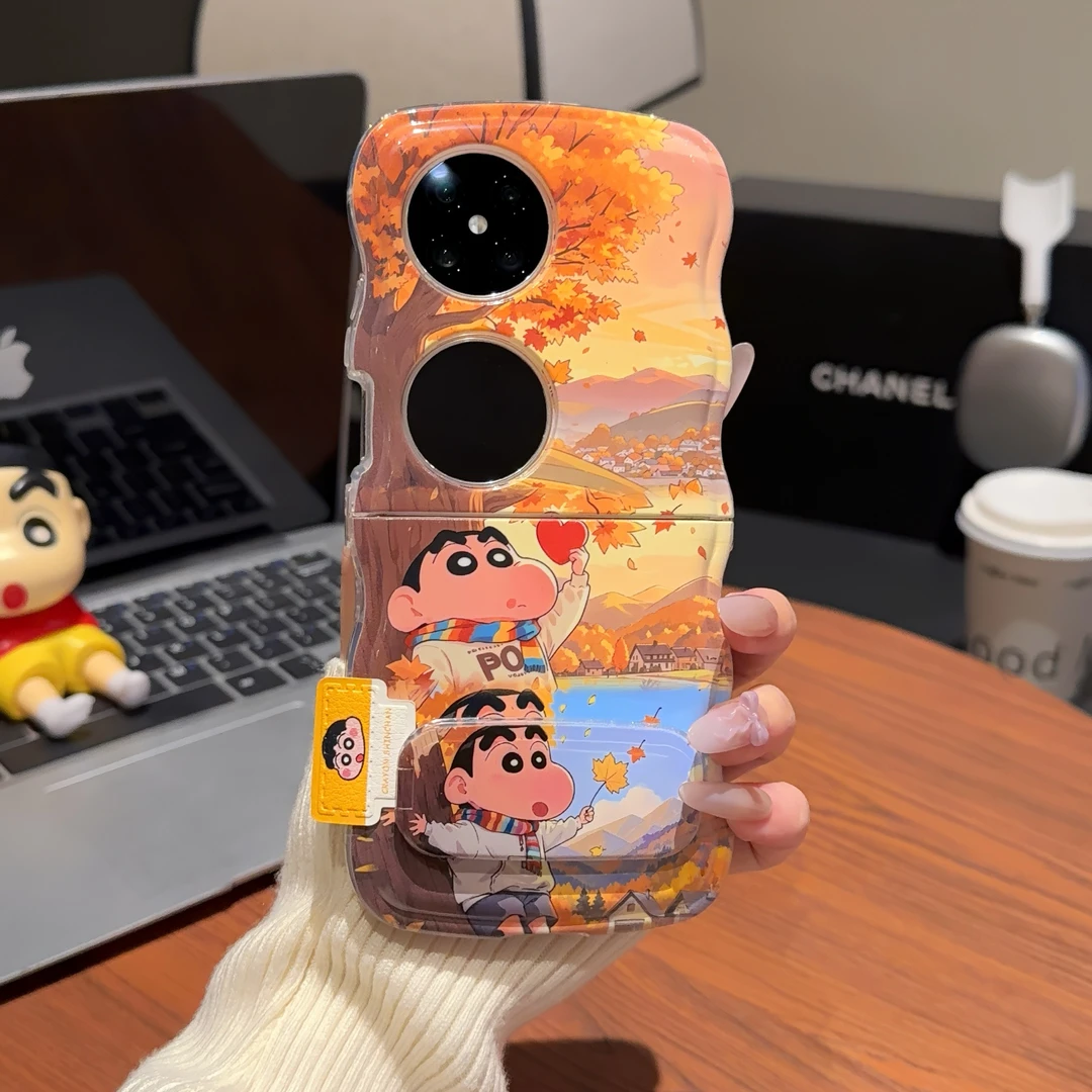 适用于华为POCKET2波浪手机壳FINDN3FLIP枫叶小心自拍华为pocketS