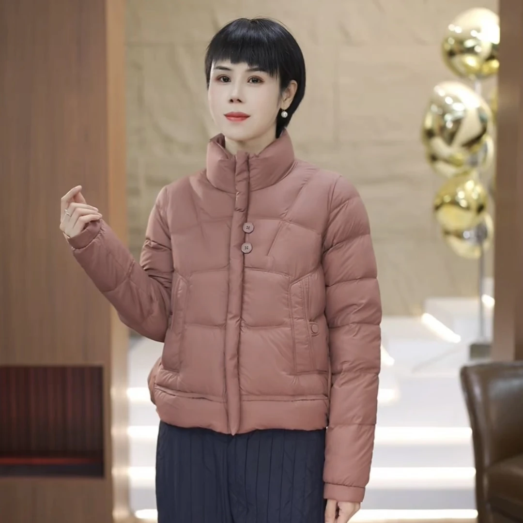 【渲渲推荐】QQ-605冬季时尚立领设计感纽扣羽绒服