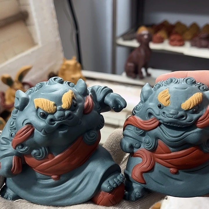 紫砂茶宠小***鸟紫砂喜事连连