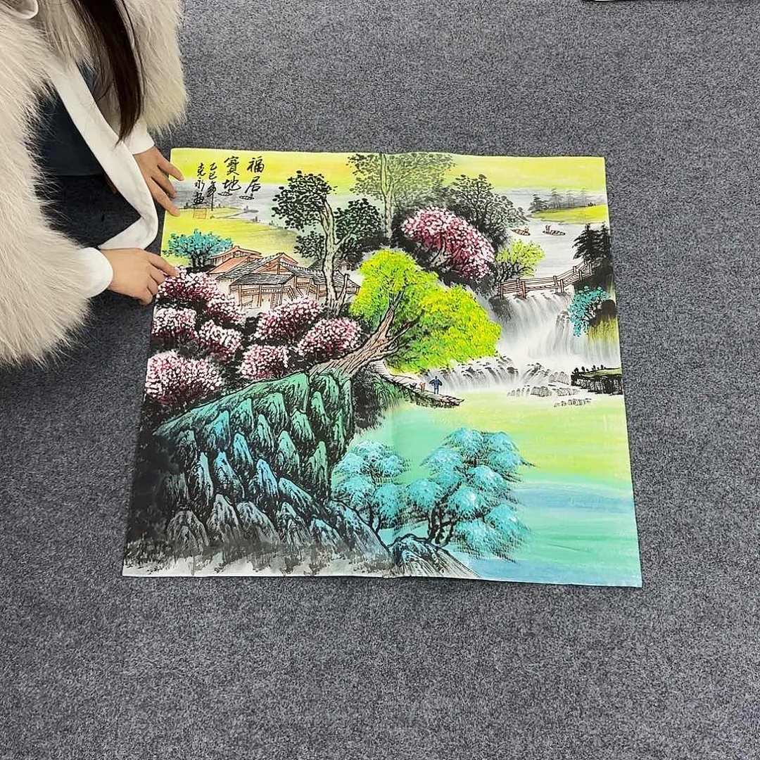 国画作品小姐姐放漏中