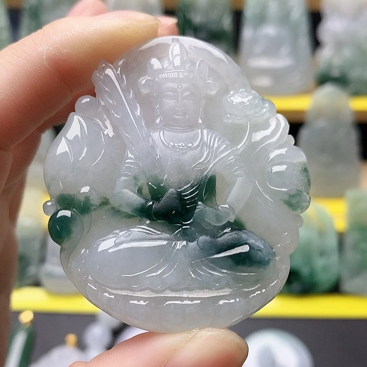 爱***里翡翠未镶嵌吊坠(不含链)虚空藏菩萨