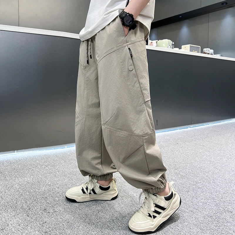 男童夏季薄款休闲裤2025中大童百搭防蚊裤儿童休闲男孩12岁洋气潮