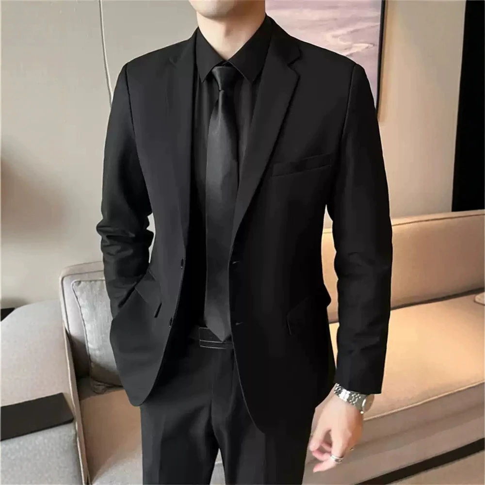 西服外套男士修身套装高级感休闲商务职业正装痞帅伴郎礼服小西装