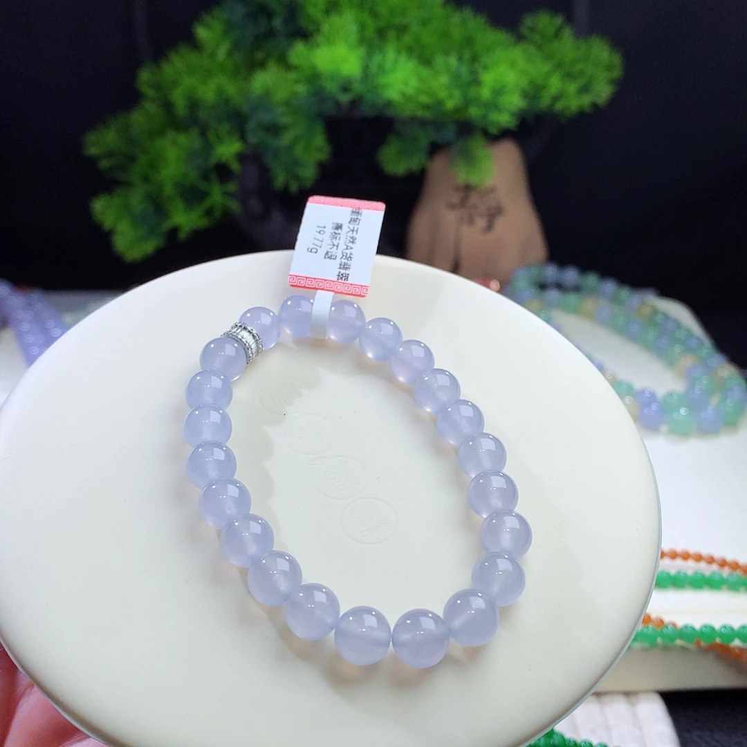 未镶嵌手串翡翠高冰紫 卡8mm