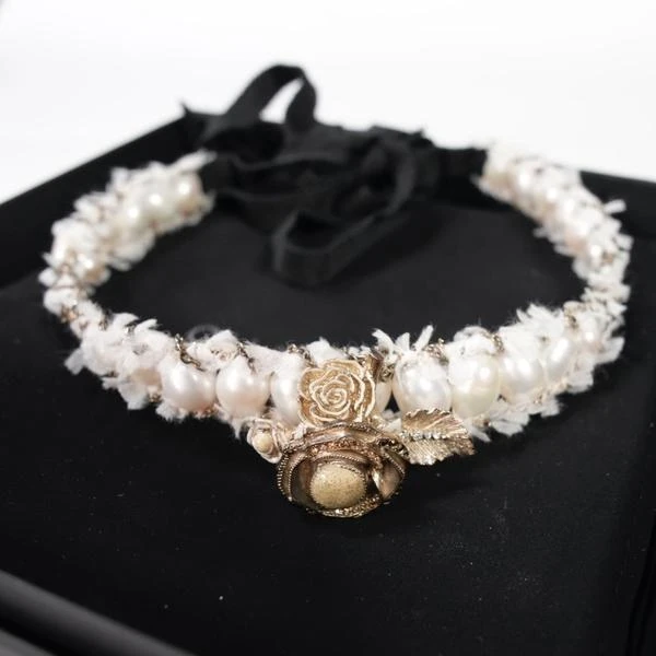 Chanel 羽毛珍珠颈链项链