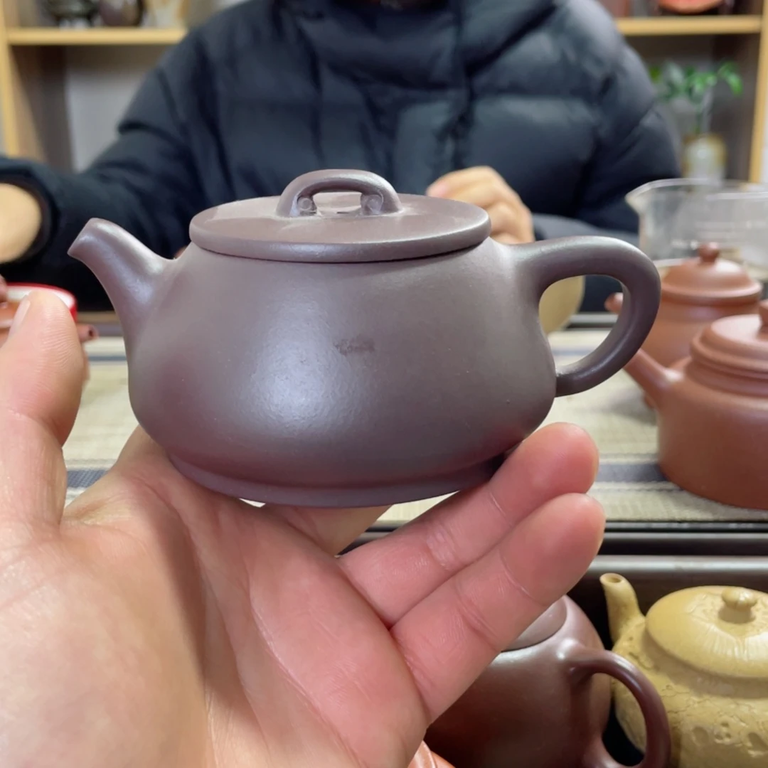 紫砂茶壶平盖如意石瓢