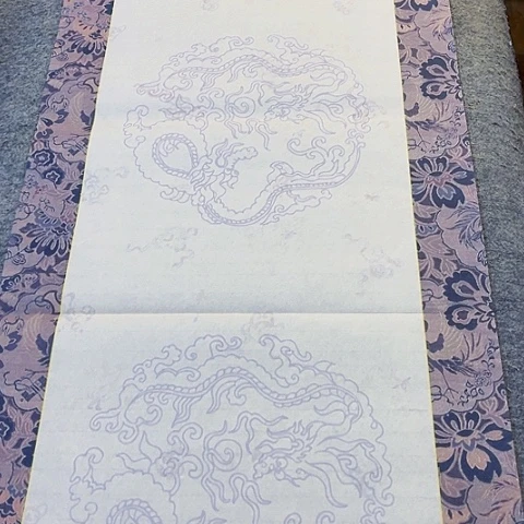 驰***龙观海听涛，山高人为峰四尺对开作品