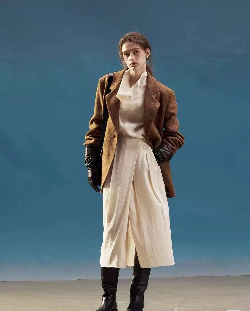 (芥子)Vintage古着中古小众设计男女无性别复古老钱风秋冬西装