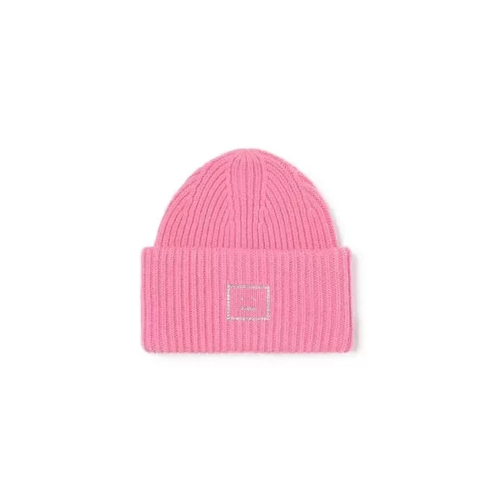 99新 Acne studio 娜娜专属 笑脸徽标帽 粉色