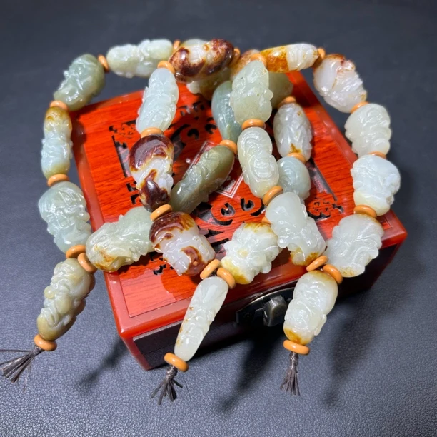 新疆和田玉 十八罗汉手串 基地质检 拍一发一多样性发