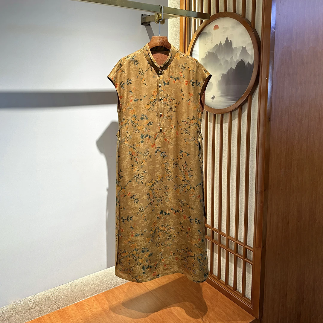 唐一【100%桑蚕丝】非遗香云纱国风新中式女装气质时尚连衣裙子女