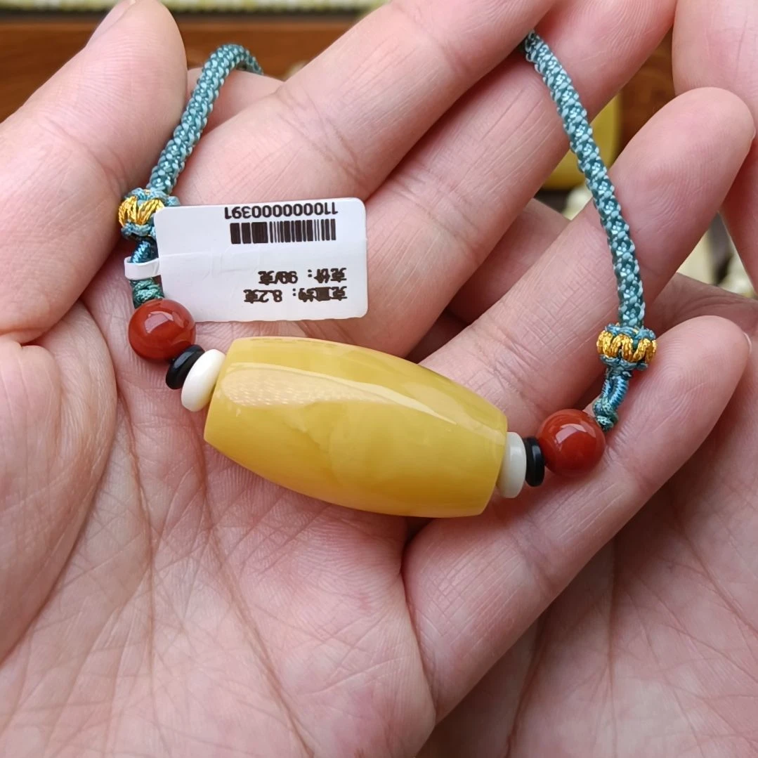 未镶嵌吊坠(不含链)蜜蜡浓蜡鸡油黄桶珠锁骨链