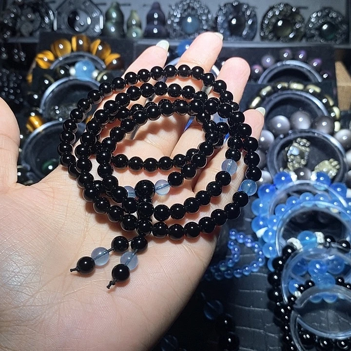 黑曜岩未镶嵌颈饰末*柒