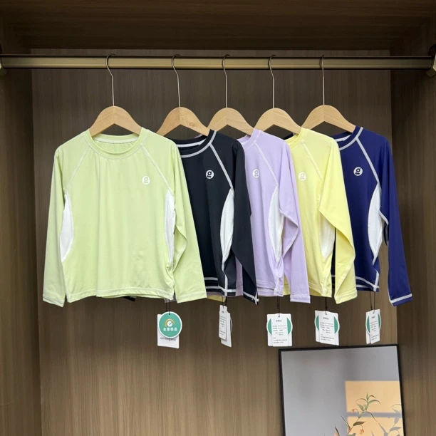 夏季儿童拼接明线速干儿童上衣t恤训练衣中大童