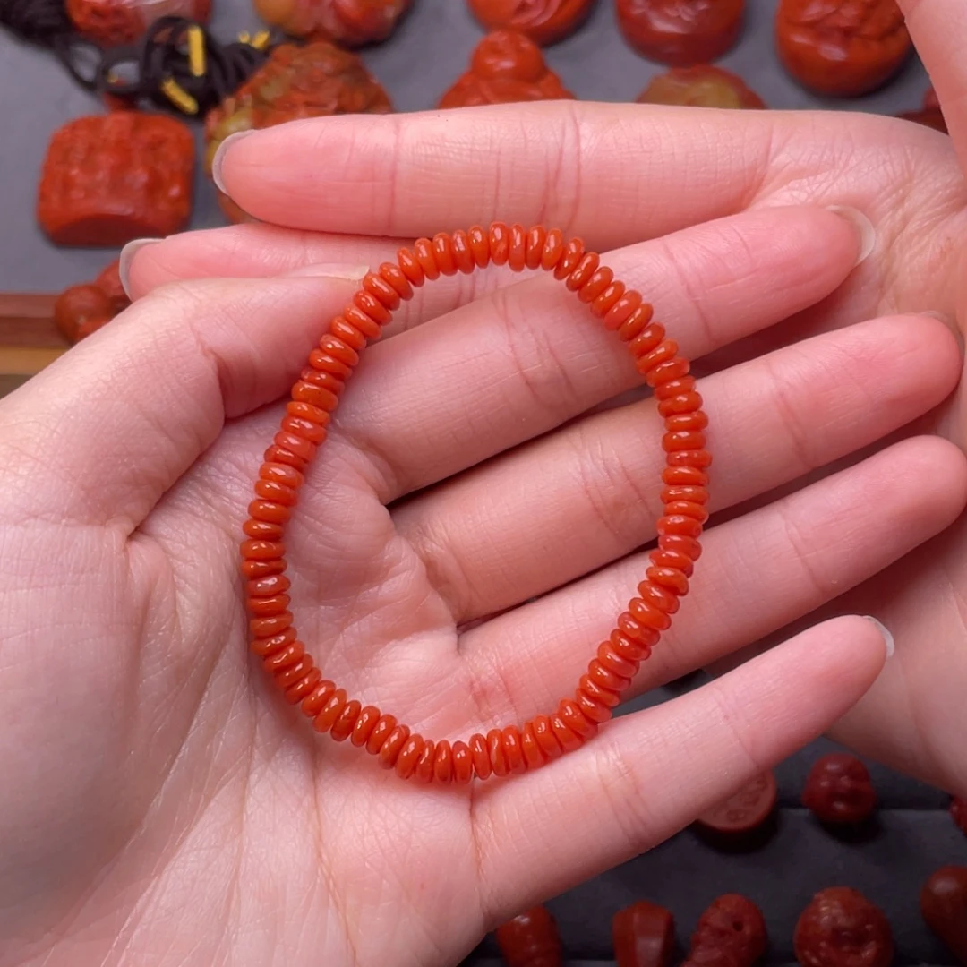 南红玛瑙未镶嵌配饰卡5mm