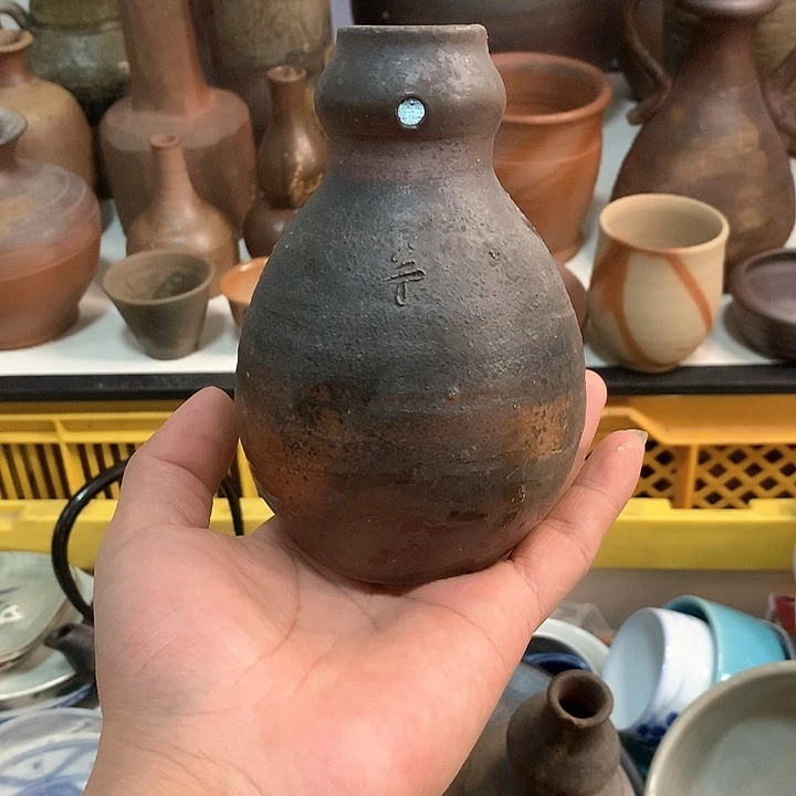 备前烧葫芦花瓶一个