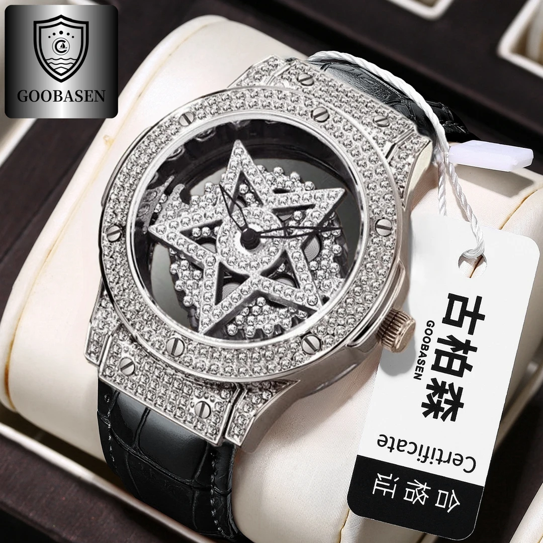 时尚五芒星旋转表盘女士手表轻奢镶钻百搭防水石英款个性潮流高档