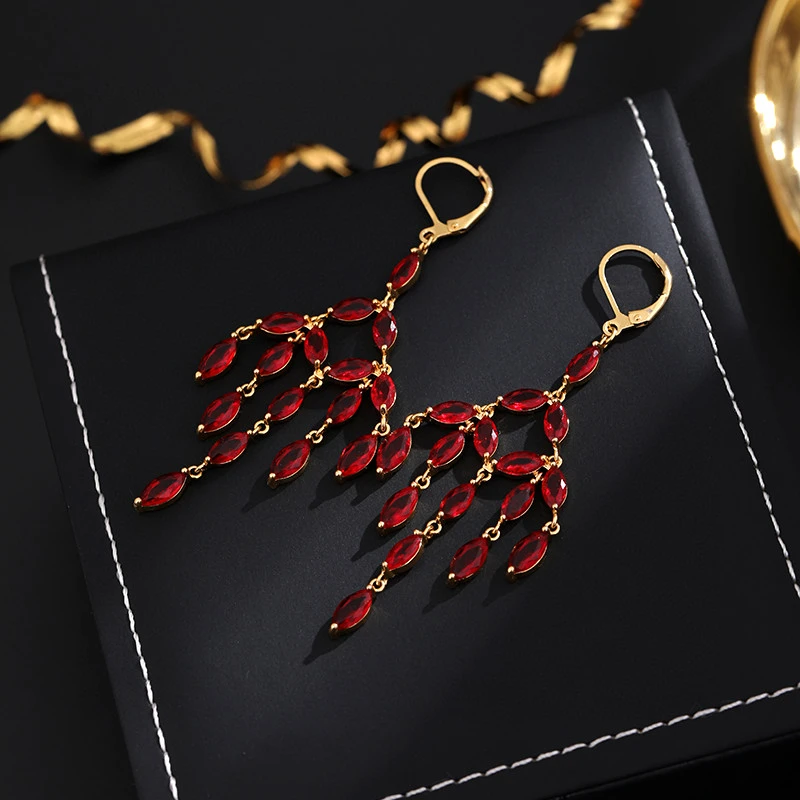 铜合金耳饰 《货号6905》民族风复古长款气质流苏耳饰