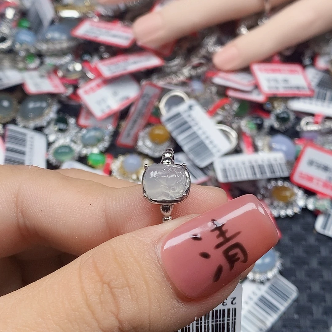 翡翠银S925镶嵌戒指