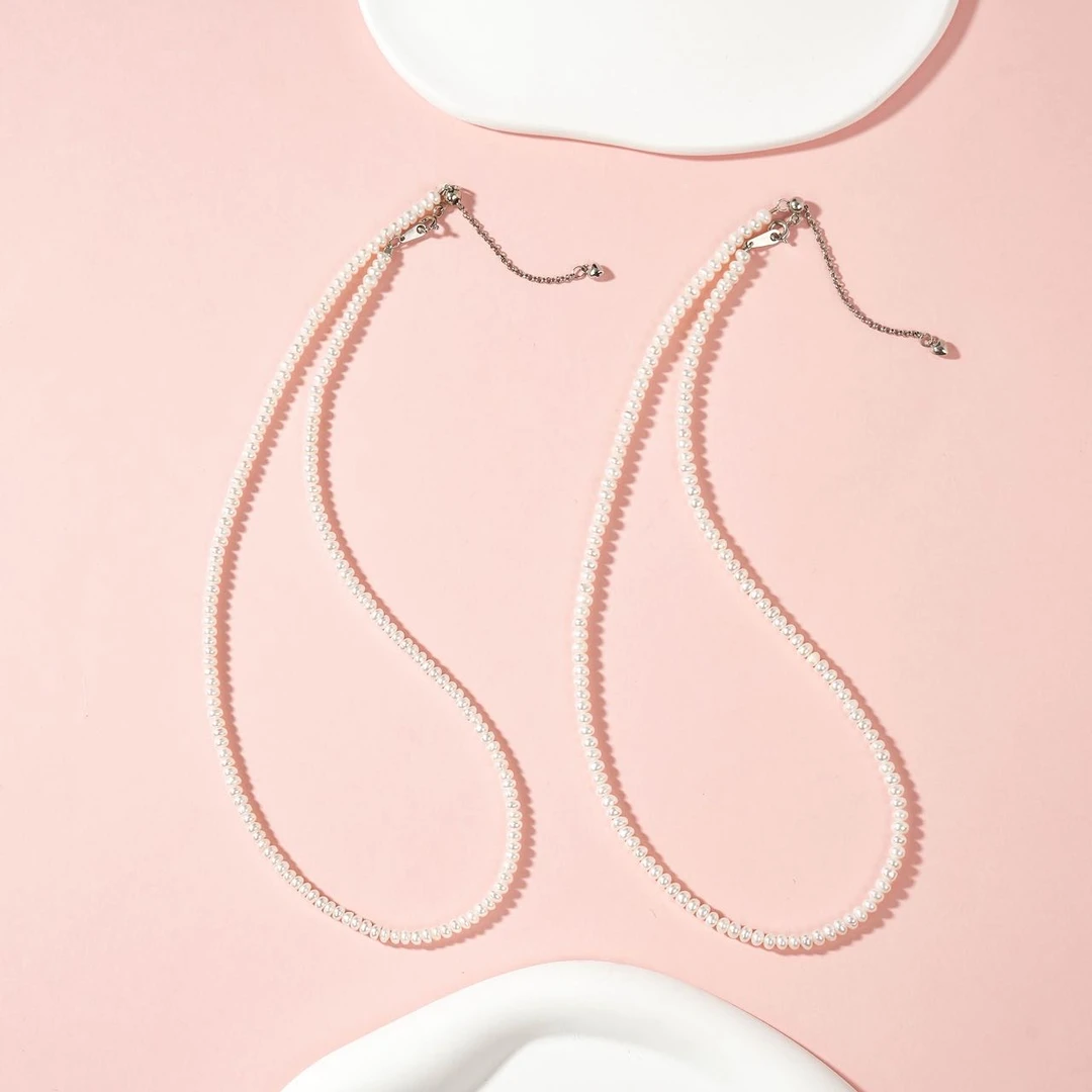 【云上叙】S925银珍珠项链-多样性发一件-3-4mm-V97344-P（商城）