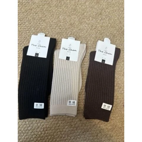 秋冬时尚运动羊绒中筒袜子