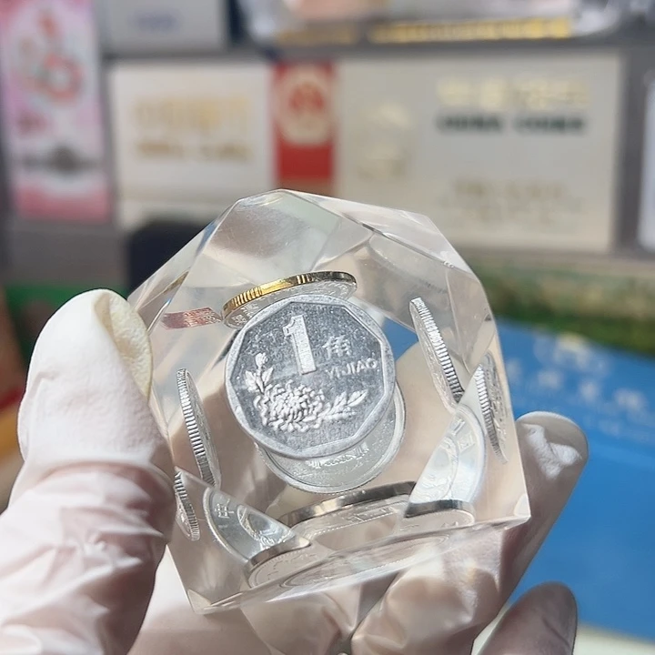 其他普通金属老三花水晶球带盒，，，，