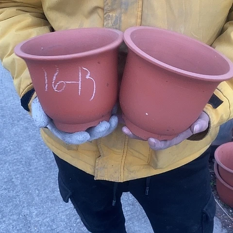 紫砂中国宜兴紫砂花盆，