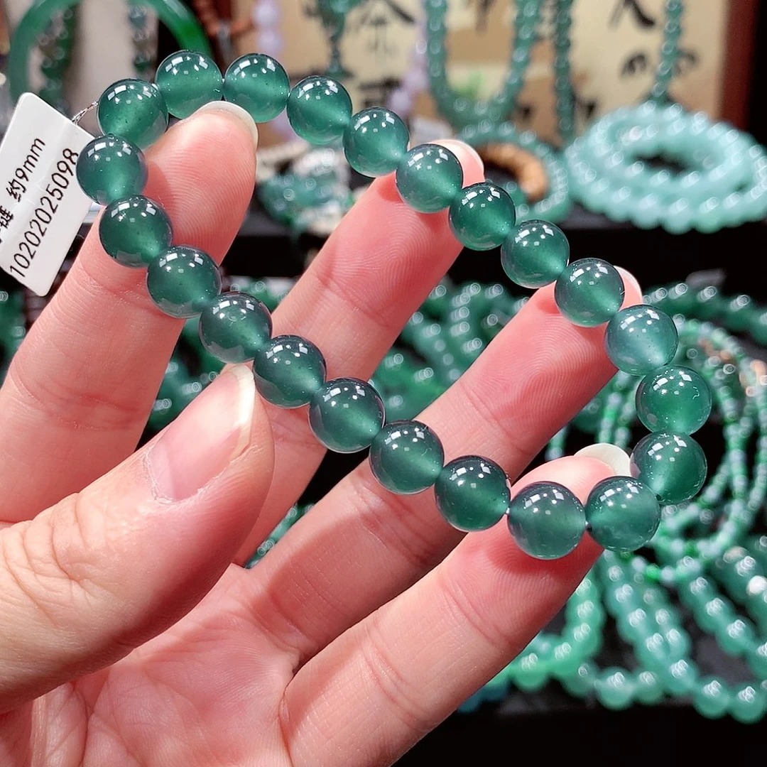 肥***嘟翡翠未镶嵌手链卡9