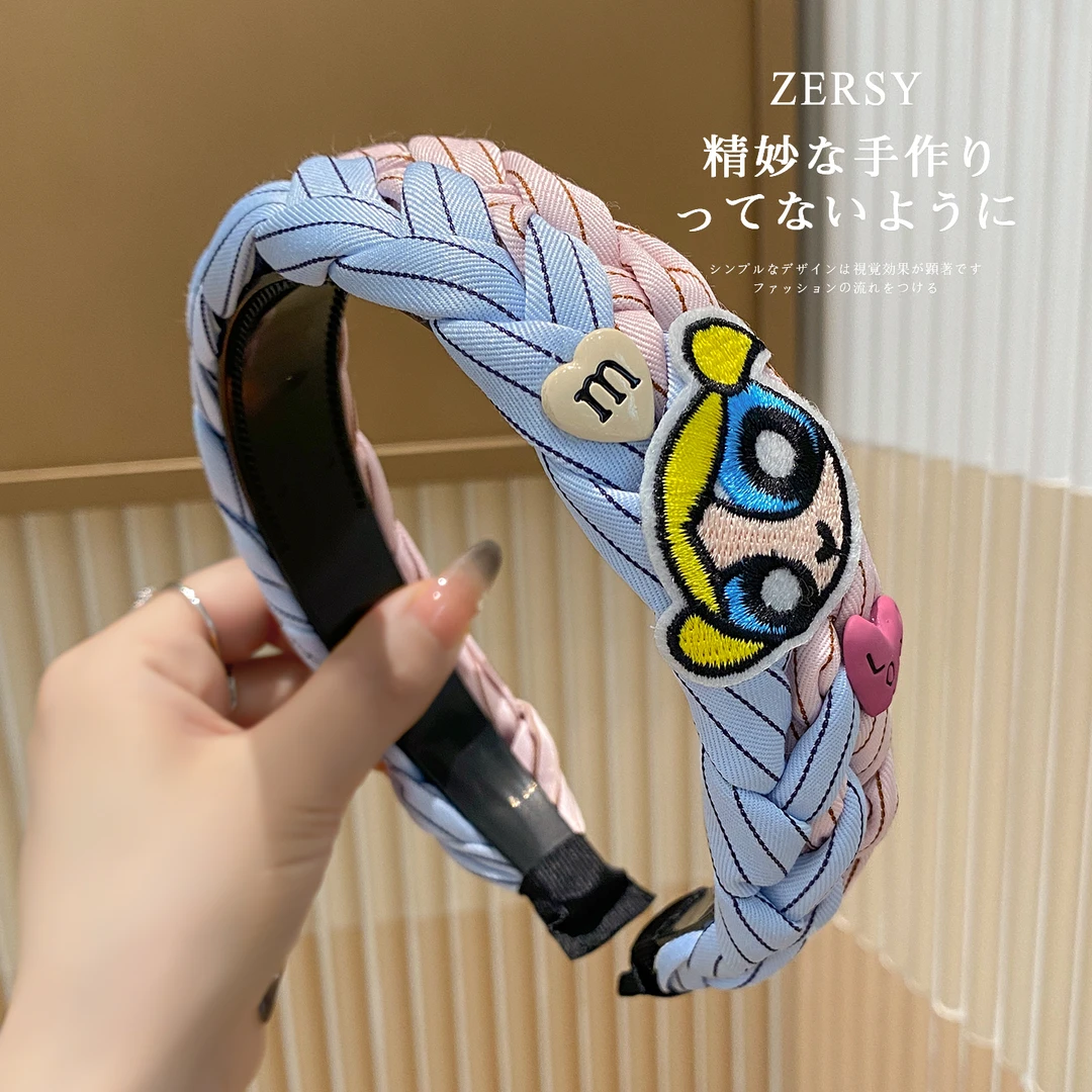 2025新款韩系卡通双拼发箍编织高颅顶时尚头箍洗脸压发发卡女头饰