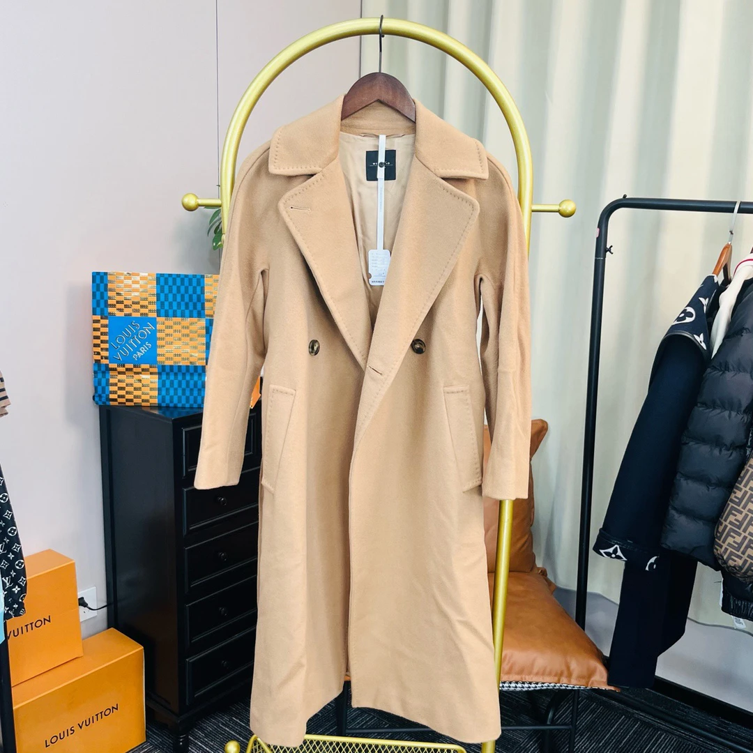 99新 MaxMara resina系列驼色排扣大衣 34码