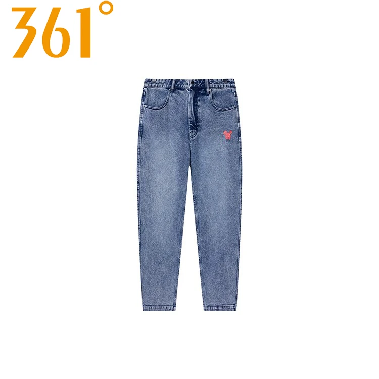 361°暴力熊联名款丨牛仔裤男款2025春季新款男士休闲时尚运动长裤