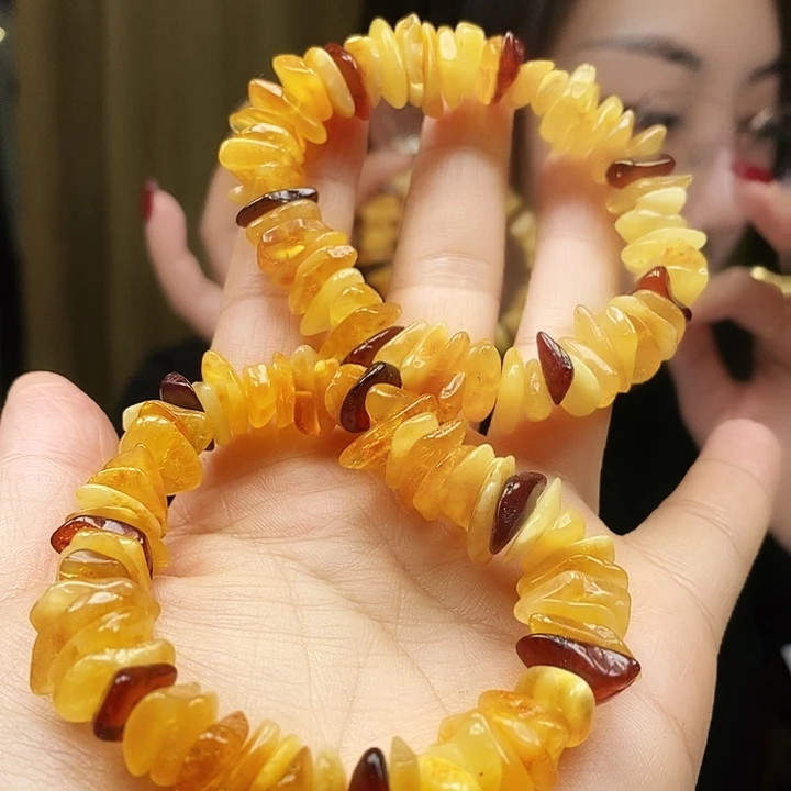 琥珀未镶嵌手链天然