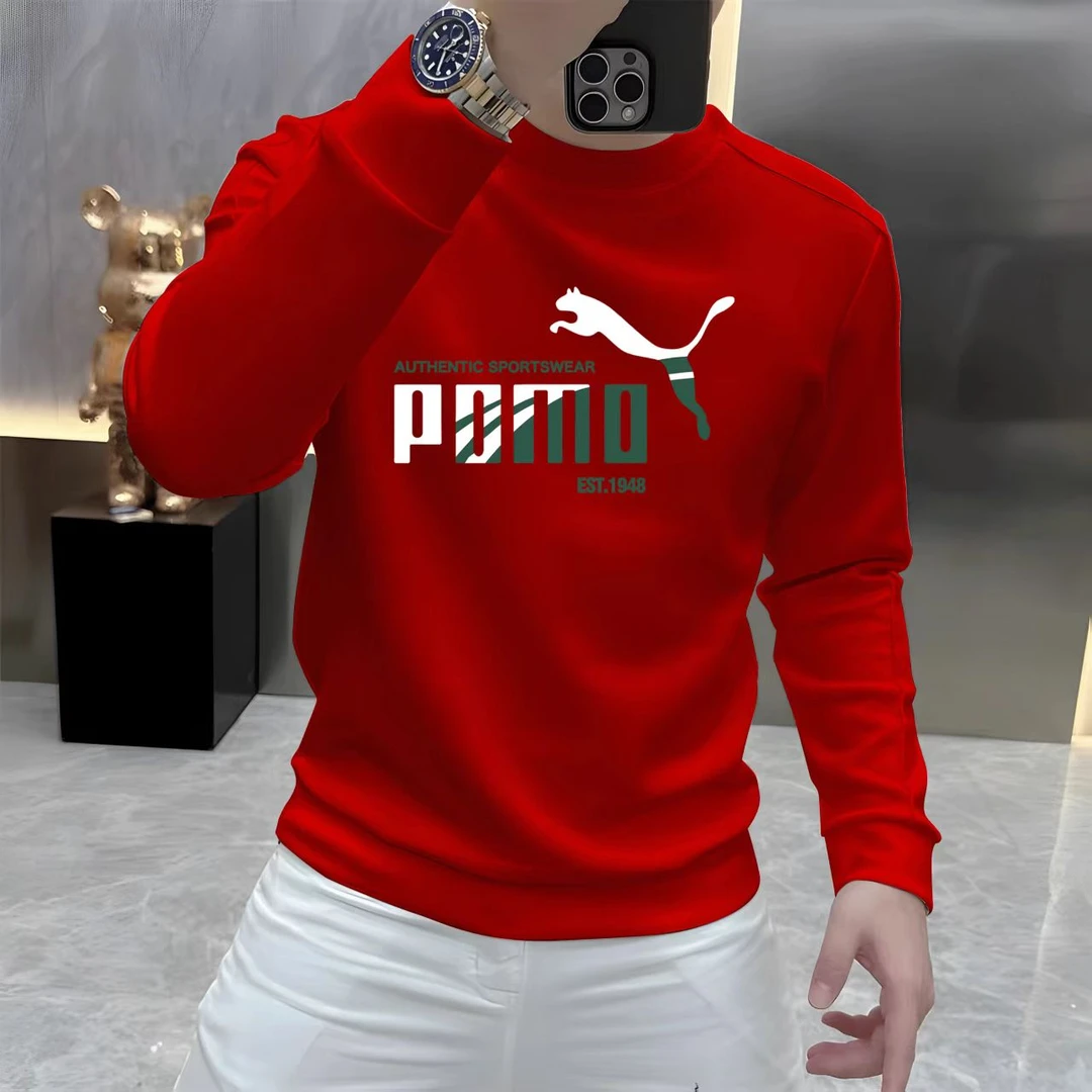 秋冬季新款男士长袖圆领套头卫衣潮流印花休闲时尚百搭上衣潮