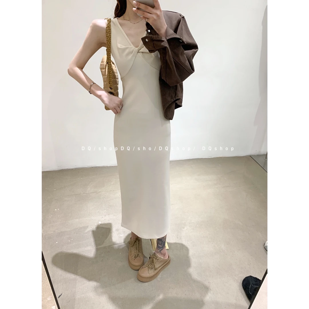 【 晚宴女主】 胸前纽结西装裙