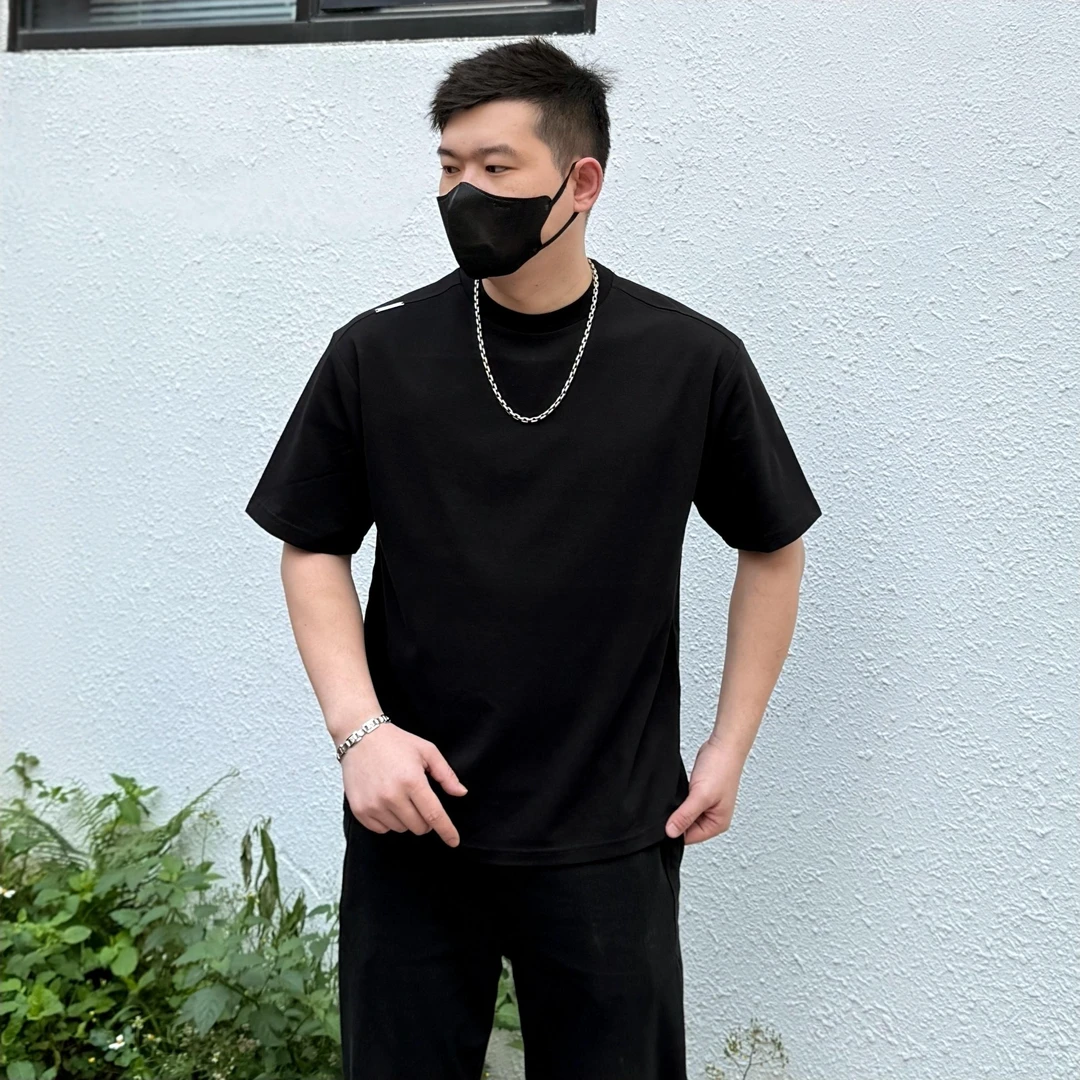 抗皱t恤短袖t恤男夏季潮牌2025新款宽松白色圆领打底衫体恤轻奢款