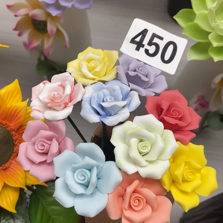 陶瓷手工制作陶瓷花10朵