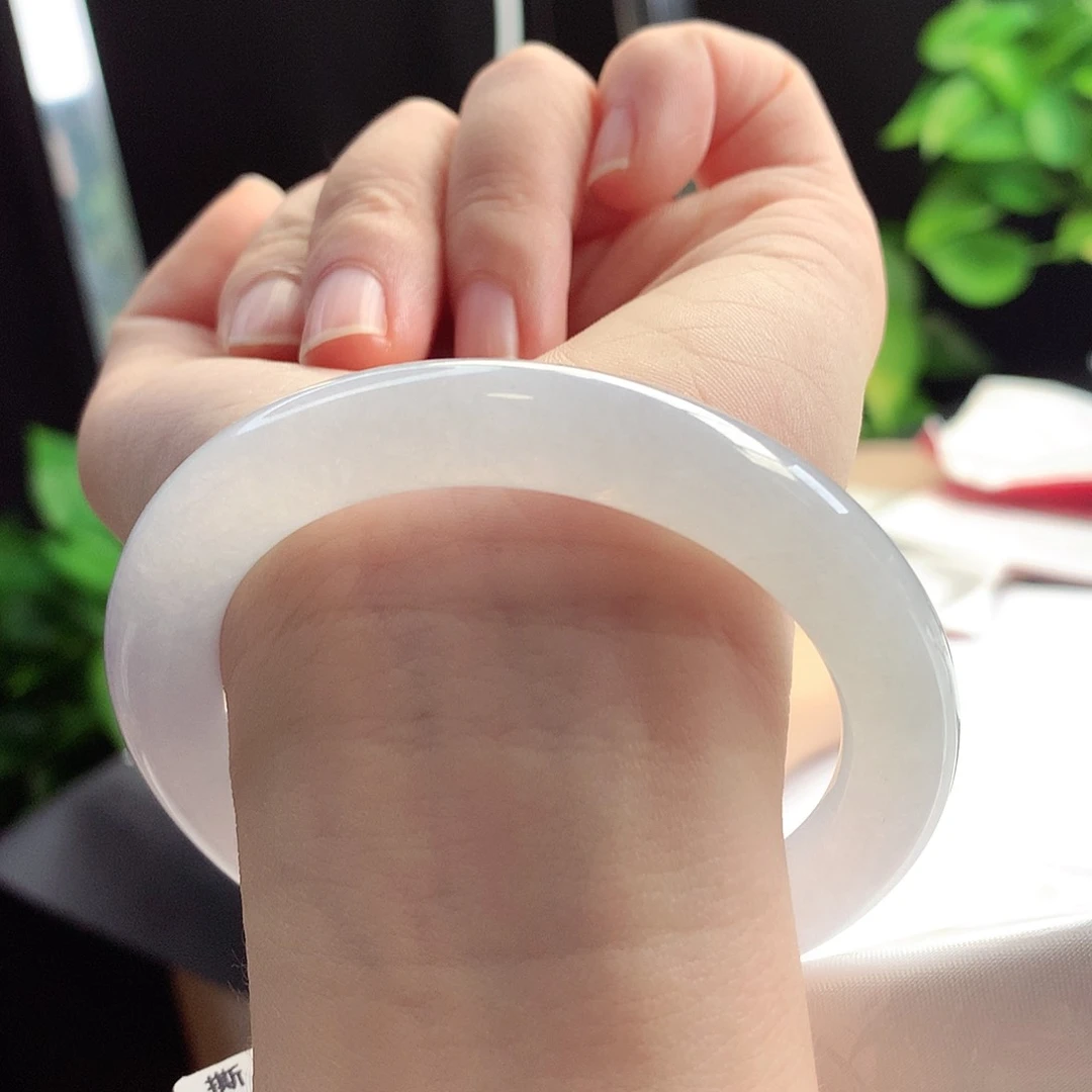 未镶嵌手镯翡翠54-55圈口冰粉凝胶质地10号