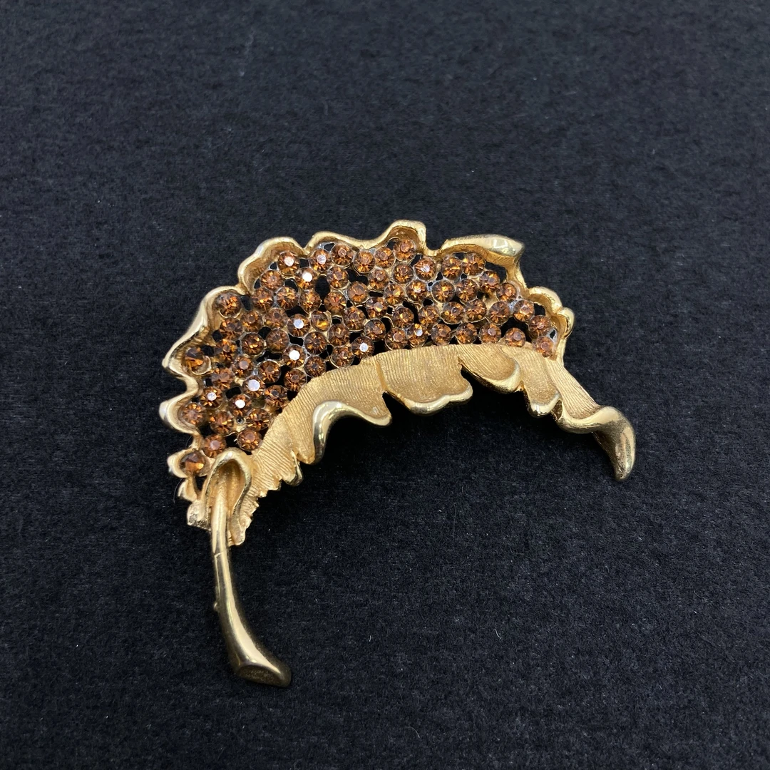 合金仿水晶胸针 【Liz璇子中古】棕色水晶叶子胸针H43245无鉴赏期