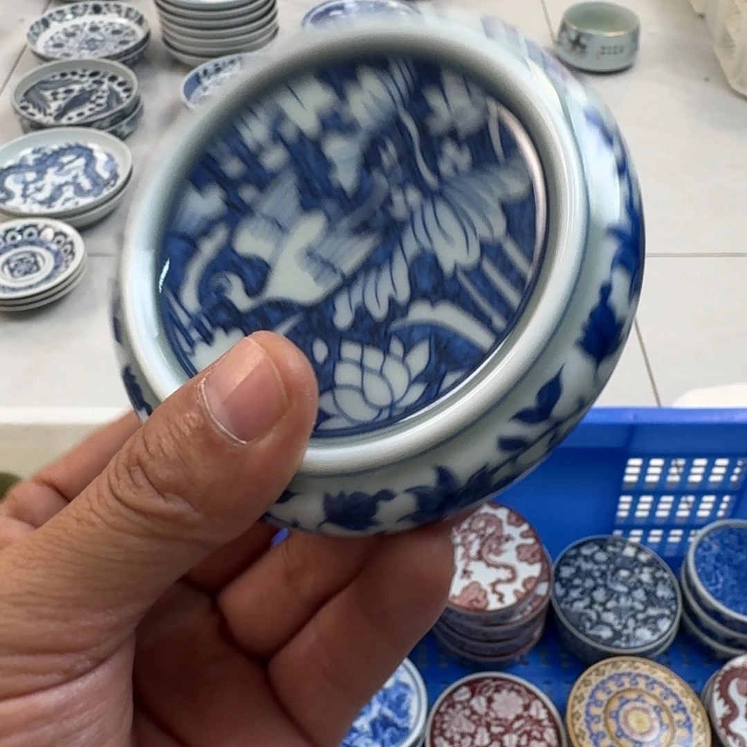 杯青花一路连科盖置元宝